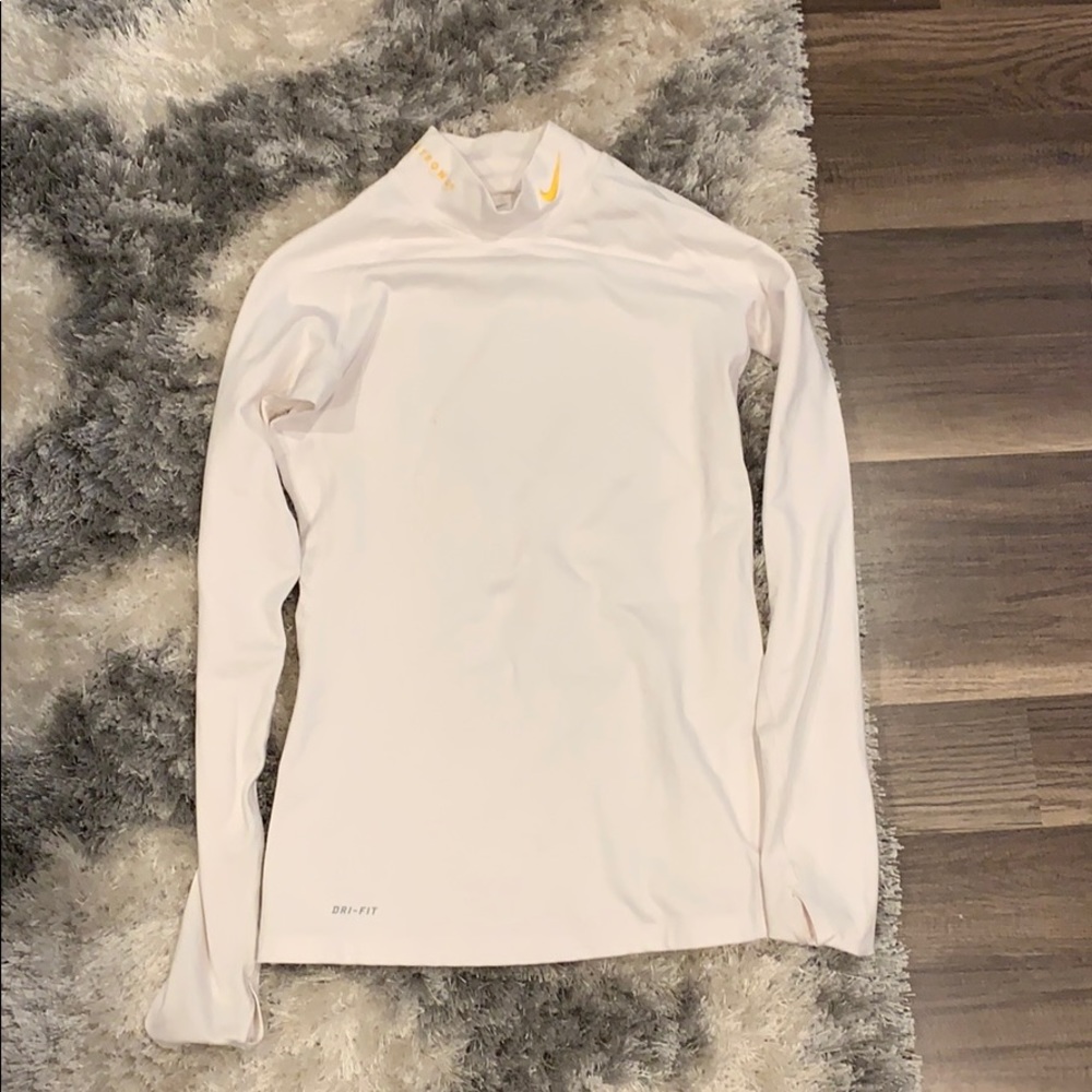 white nike dri fit combat live strong long sleeve
